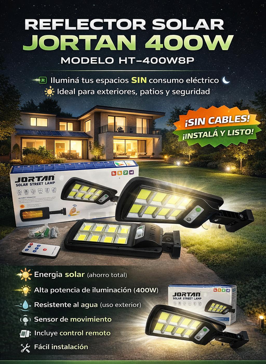 Reflector Solar Jortan 400W – Modelo HT-400W8P