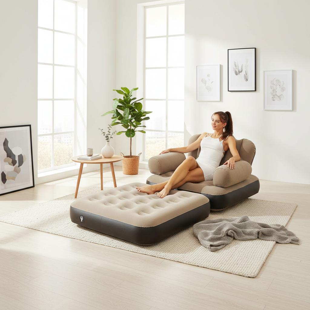 Sofá cama - sala escandinava